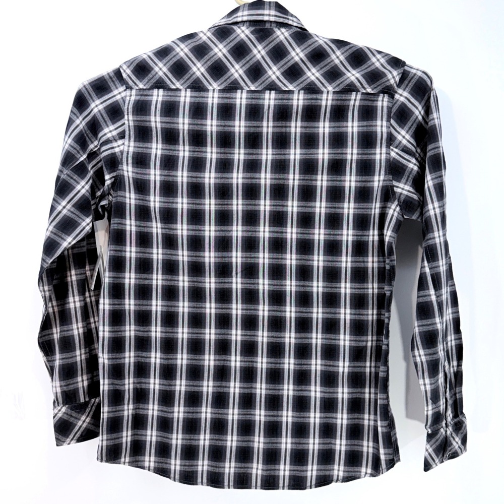 Ring of Fire Shirt Mens Large Black Plaid New Embroidered Wings Snap Button L - Picture 3 of 11